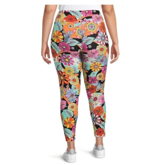 No Boundaries  Retro Floral Sueded Ankle Leggings SIZES SM,MED,L,XL,2X,3X - Picture 5 of 5